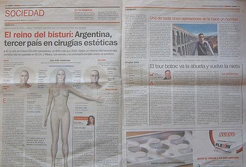El tour Botox: va la abuela y vuelve la nieta - Articulo publicado en Clarin escrito por Juan Carlos Algaaraz- (Corresponsal en Madrid)